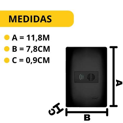 Imagem de Conjunto Placa 4x2 + Módulo Cigarra Habitat Black Preto