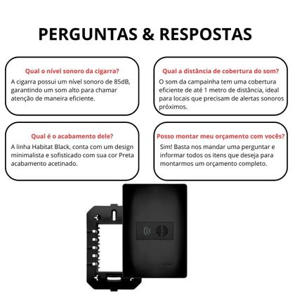 Imagem de Conjunto Placa 4x2 + Módulo Cigarra Habitat Black Preto