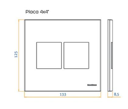 Imagem de Conjunto Placa 4x4 6 Postos Preta Fosca Com Suporte Clean