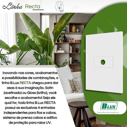 Imagem de Conjunto Placa Com Módulo Furo Passa Fio Recta Branca- B.lux