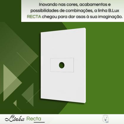 Imagem de Conjunto Placa Com Módulo Furo Passa Fio Recta Branca- B.lux