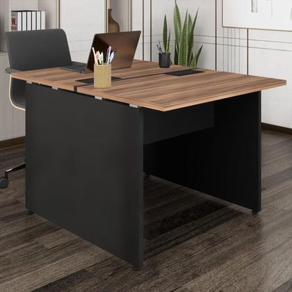 Imagem de Conjunto Plataforma Pé Painel Espresso Móveis Marrom/Preto