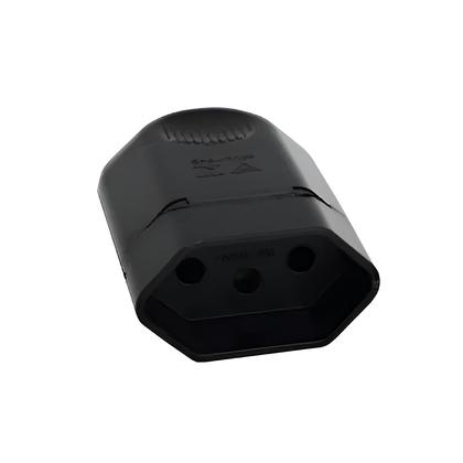 Imagem de Conjunto Plugue + Tomada 2P+T Preta 250V 10A Lumibras