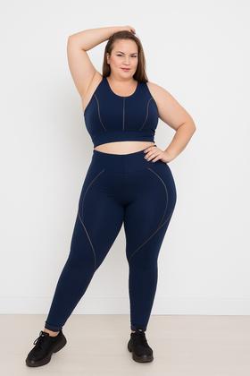Imagem de Conjunto Plus Size Academia Top E Calça Sem Transparência