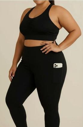 Imagem de Conjunto Plus Size Academia Top E Calça Sem Transparência