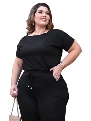 Imagem de Conjunto Plus Size Blusa Social  Calça Jogger Soltinha Premium Moda