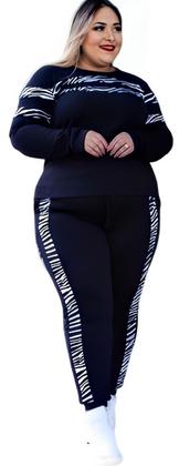 Imagem de Conjunto Plus Size Calça E Blusa Crepe Premium Feminino