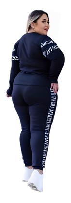 Imagem de Conjunto Plus Size Calça E Blusa Crepe Premium Feminino