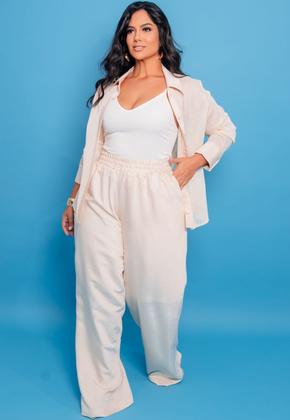 Imagem de Conjunto Plus Size com Camisa Brilho e Calça Pantalona