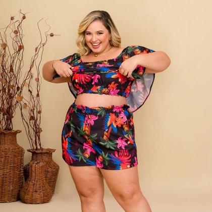 Imagem de Conjunto Plus Size Cropped Ciganinha + Short 0627