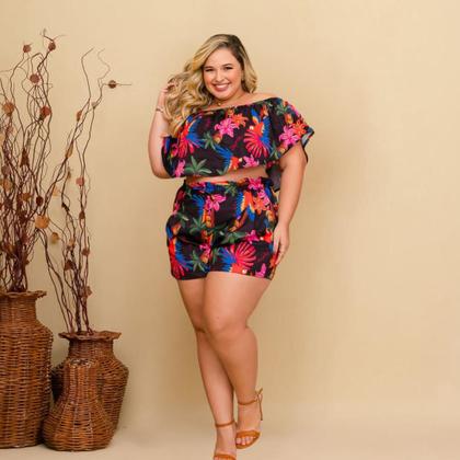 Imagem de Conjunto Plus Size Cropped Ciganinha + Short 0627