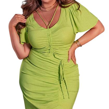Imagem de Conjunto Plus Size Feminino Cropped E Saia Midi Lançamento verde