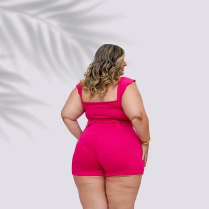 Imagem de Conjunto Plus Size Short Saia Detalhe Botão e Cinto 0600