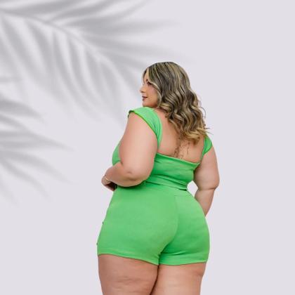 Imagem de Conjunto Plus Size Short Saia Detalhe Botão e Cinto 0600