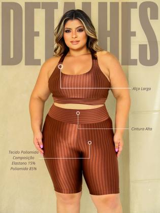 Imagem de Conjunto Plus Size Tecido Poliamida 3D Para Treino Funcional Short E Top Academia Fitness