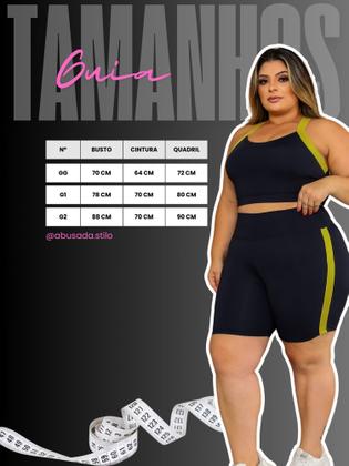Imagem de Conjunto Plus Size Tecido Poliamida Para Treino Funcional Short E Top Academia Fitness Alça Elástica