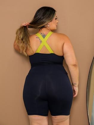 Imagem de Conjunto Plus Size Tecido Poliamida Para Treino Funcional Short E Top Academia Fitness Alça Elástica