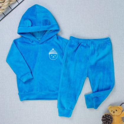 Imagem de Conjunto Plush Bebê Menino Blusa Com Capuz E Calça