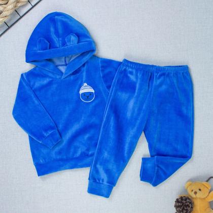 Imagem de Conjunto Plush Bebê Menino Blusa Com Capuz E Calça