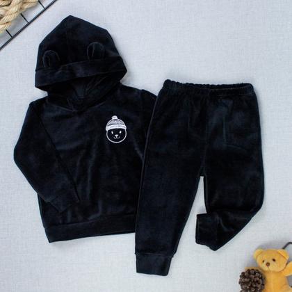 Imagem de Conjunto Plush Bebê Menino Blusa Com Capuz E Calça