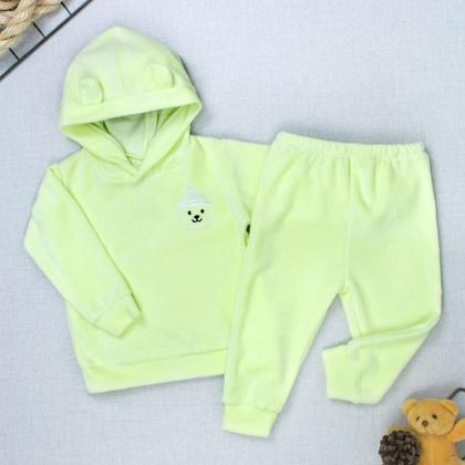 Imagem de Conjunto Plush Bebê Menino Blusa Com Capuz E Calça