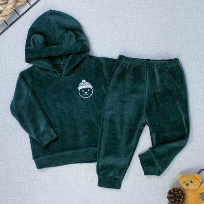 Imagem de Conjunto Plush Bebê Menino Blusa Com Capuz E Calça