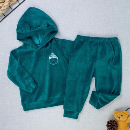 Imagem de Conjunto Plush Bebê Menino Blusa Com Capuz E Calça