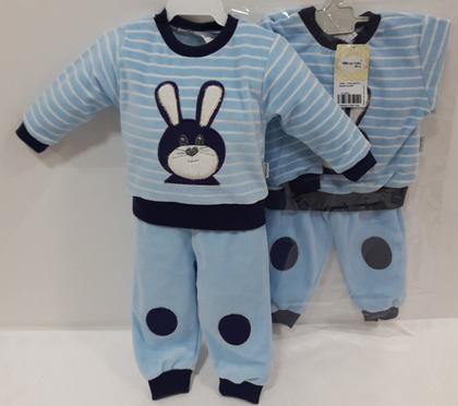 Imagem de Conjunto Plush Longo Bebê Menino Inverno Blusa + Calça 2808