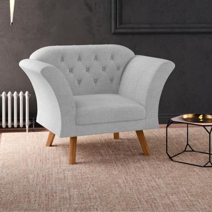 Imagem de Conjunto Poltrona Decorativa Roseira Linha Cinza