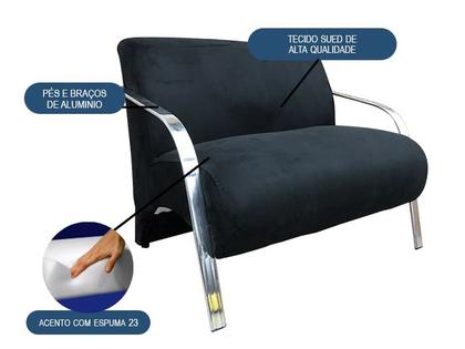 Conjunto Poltronas Braço Alumínio Classic Super Confortável - Alpoim Imagem de Conjunto Poltronas Braço Alumínio Classic Super Confortável