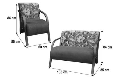 Conjunto Poltronas Braço Alumínio Marrom/Floral 603/425 México - Alpoim Imagem de Conjunto Poltronas Braço Alumínio Marrom/Floral 603/425 México