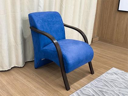 Conjunto Poltronas Braço Madeira Azul 410 México - Alpoim Imagem de Conjunto Poltronas Braço Madeira Azul 410 México