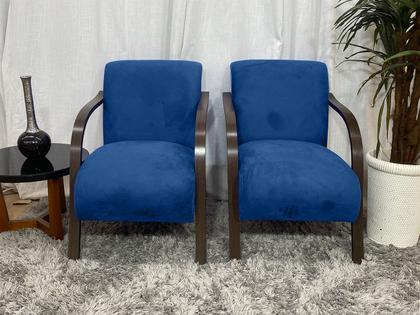 Imagem de Conjunto Poltronas Braço Madeira Azul 410 México