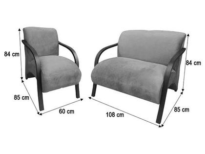Imagem de Conjunto Poltronas Braço Madeira Azul 410 México