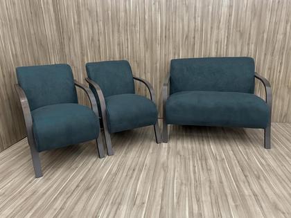 Conjunto Poltronas Braço Madeira Cinza 606 México - Alpoim Imagem de Conjunto Poltronas Braço Madeira Cinza 606 México