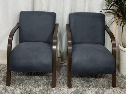 Imagem de Conjunto Poltronas Braço Madeira Cinza 606 México