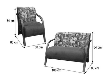 Conjunto Poltronas Braço Madeira Floral 66 México - Alpoim Imagem de Conjunto Poltronas Braço Madeira Floral 66 México