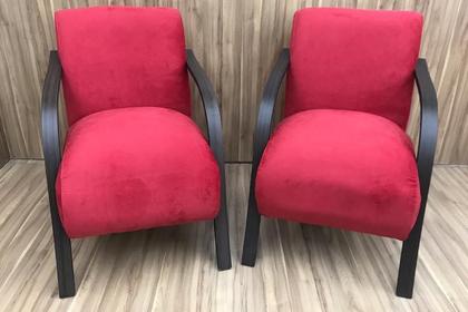 Conjunto Poltronas Braço Madeira Vermelho 608 México - Alpoim Imagem de Conjunto Poltronas Braço Madeira Vermelho 608 México