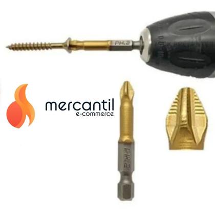 Imagem de Conjunto Ponta Bits Ph2 50mm + 70mm + 90mm Ponteira Parafusadeira Kit 6 Peças CTPOHR