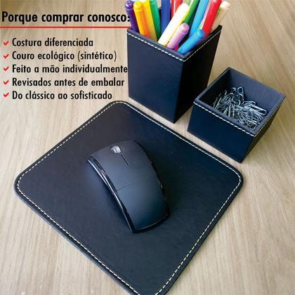 Imagem de Conjunto Porta Lapis E Clips Apoio De Mouse Pad Escritório - Material Sintético