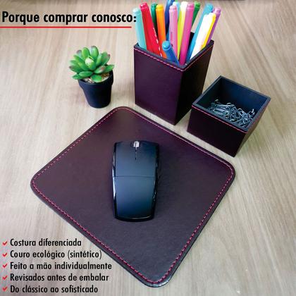 Imagem de Conjunto Porta Lapis E Clips Apoio De Mouse Pad Escritório - Material Sintético