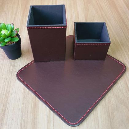 Imagem de Conjunto Porta Lapis E Clips Apoio De Mouse Pad Escritório - Material Sintético