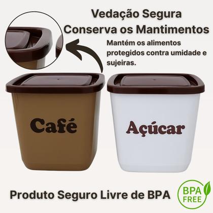 Imagem de Conjunto Porta Mantimentos Café e Açúcar 2 Potes 2100ml