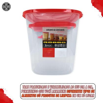 Imagem de Conjunto Porta Mantimentos Potes Kit Com 5 Peças