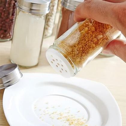 Imagem de Conjunto Porta Temperos Com Suporte Inox E 12 Potes De Vidro