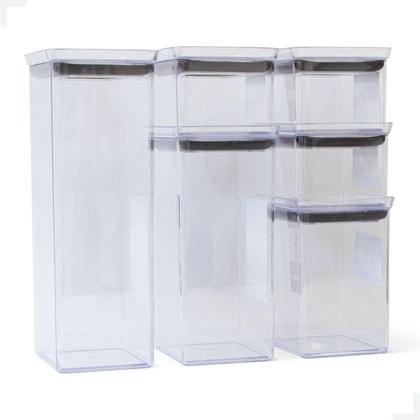Imagem de Conjunto Pote Hermetico Tampa Cristal 6 Peças