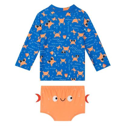 Imagem de Conjunto Praia Bebê Proteção UV50+ Siri Azul Royal Kamylus