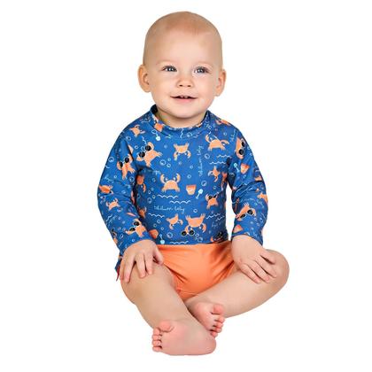 Imagem de Conjunto Praia Bebê Proteção UV50+ Siri Azul Royal Kamylus