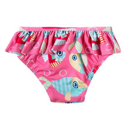 Imagem de Conjunto Praia Infantil Biquíni com Chapéu Peixe Cores Rosa Tip Top