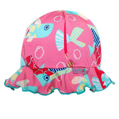 Imagem de Conjunto Praia Infantil Biquíni com Chapéu Peixe Cores Rosa Tip Top